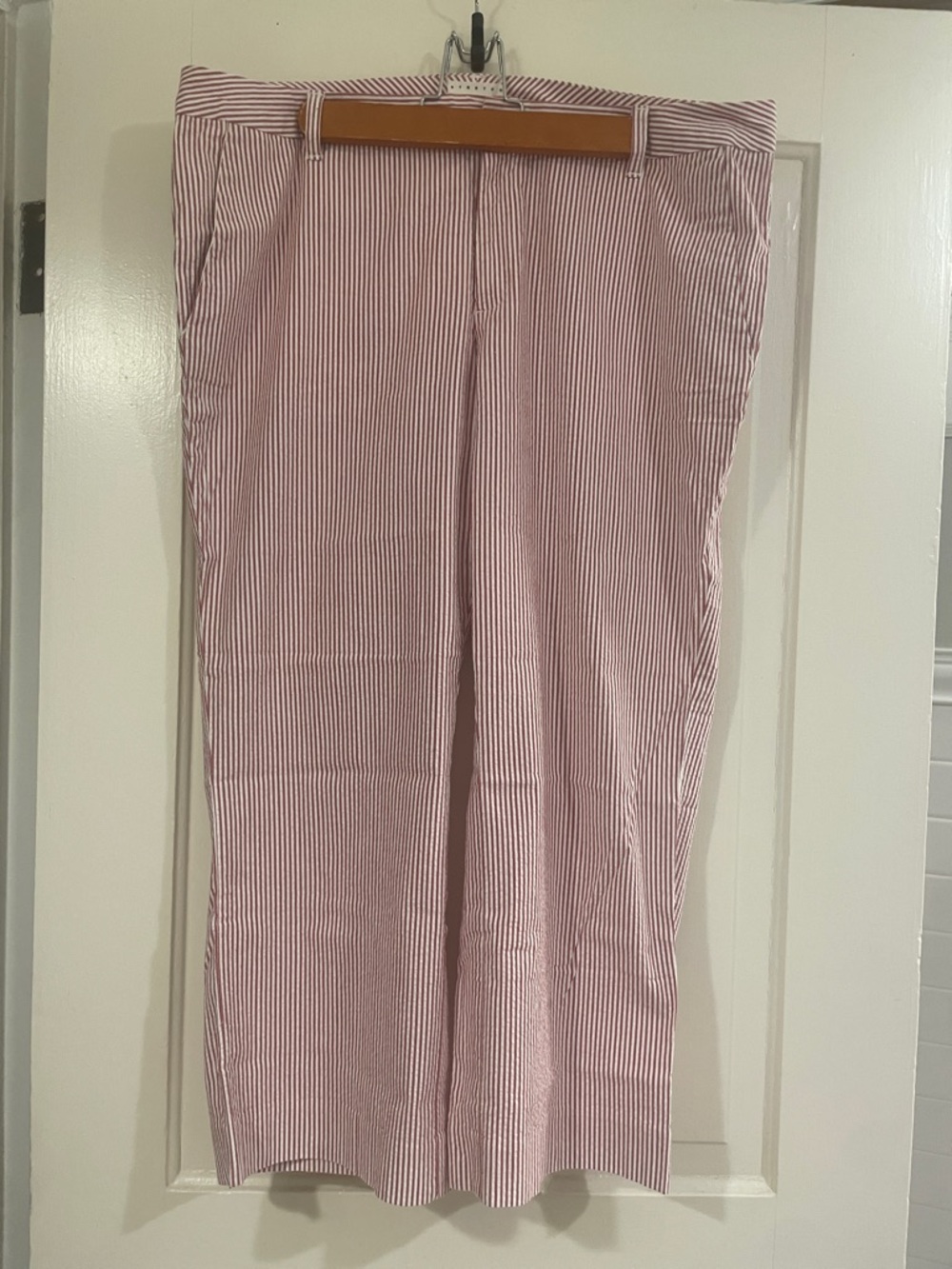 Vintage Old Navy Red and White Seersucker Stripe Chinos